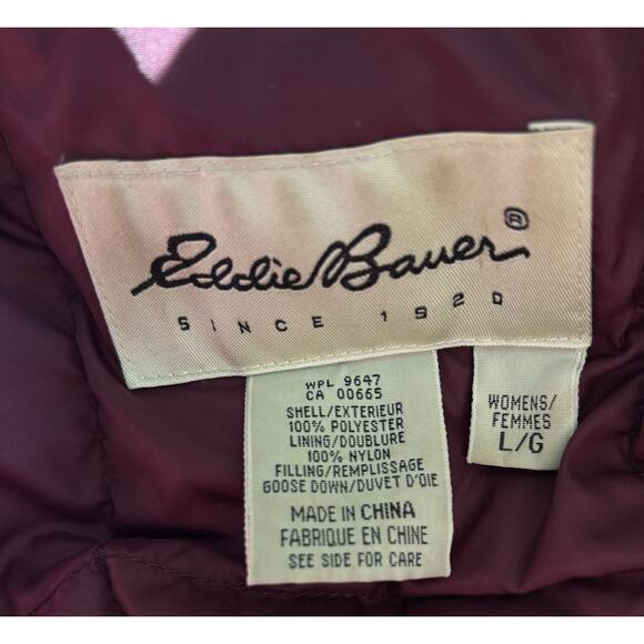 Eddie Bauer Women’s Ridge Line Down Gor-Tex Parka Sz Lg Burgandy Snow Skiing - Picture 5 of 7